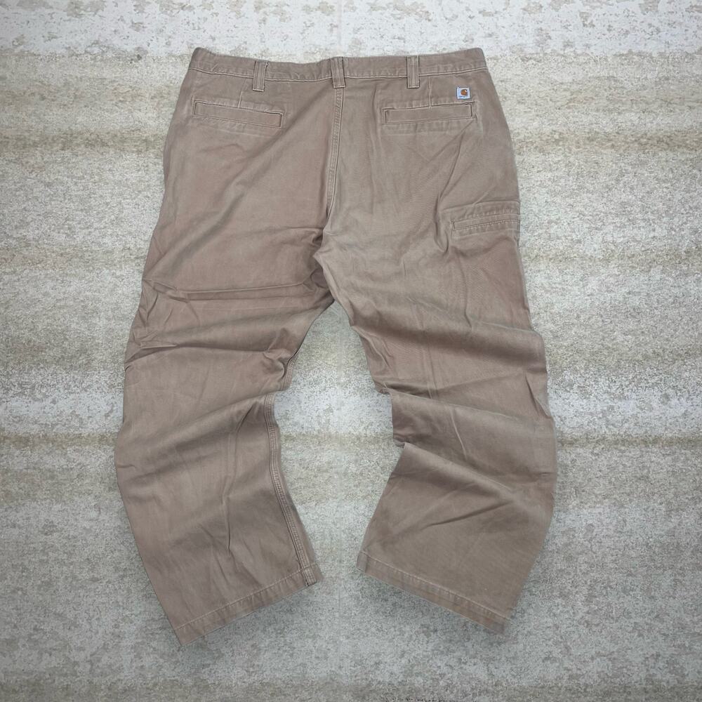 Vintage 90s Carhartt Khakis Pants 42x30 Relaxed Camel Tan Canvas Dungarees